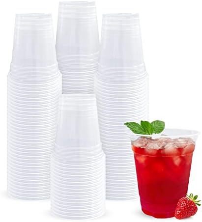 14oz. כוסות חד פעמיות [מארז 100] - כוסות פלסטיק ידידותיות לסביבה, כוסות מושלמות למסיבת יום הולדת, חתונה,
